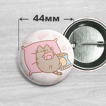 Значок кіт Пушин / Pusheen the cat 44мм