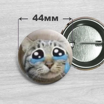 Значок мем Грустный кот №12 44мм