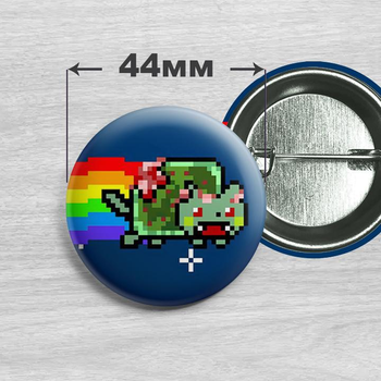 Значок мем Нян КетЗомбі / Nyan Cat №14 44мм