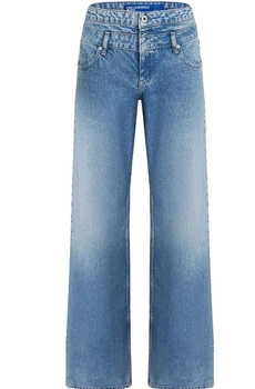 Женские эластичные джинсы Karl Lagerfeld Jeans широкие с заниженной талией голубые 30 (1019)