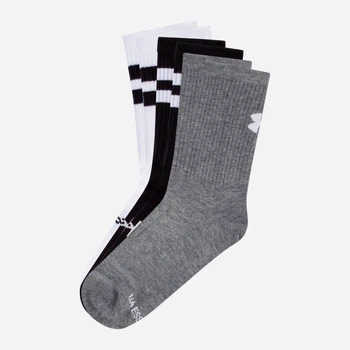 Набор мужских носков высоких Under Armour Essential 6pk Crew 1387058-101 L 6 пар Белый/Серый/Черный (196886398192)