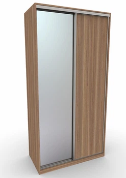 Шафа-купе Стерх Т3 двухдверна з фасадом дзеркало+дсп 120x60x240 см Горіх золотистий