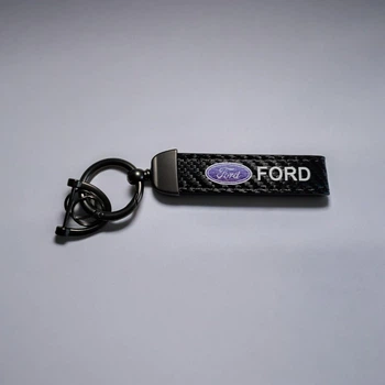 Брелок для автомобільних ключів екошкіра карбон та метал Ford