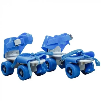 Детские раздвижные ролики Квады на обувь Baby Quad размер 26-29, колеса PU, синий (PU-010203)