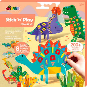 Zestaw do rękodzieła Avenir Stick "N" Play Świat dinozaurów 8 arkuszy CH221841 (6920773318413)