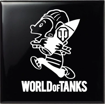 Наклейка на авто World Of Tanks KID 45х36см Белая