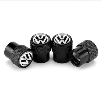 Набор защитных колпачков SUNROZ Caps на ниппель для Volkswagen Rif Metal Black Фольксваген 4 штуки (A-67782)