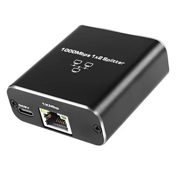 Розгалужувач для інтернет-кабелю SUNROZ RJ45 LAN - 2 x RJ45 Ethernet Спліттер конектор 1 Гбіт/с (A-48678)
