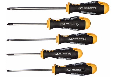Набор отверток Felo Ergonic 4.0х100/5.5х125/6.5х150/Ph1x80/Ph2x100, CrMoV сталь 40095118 (11113)