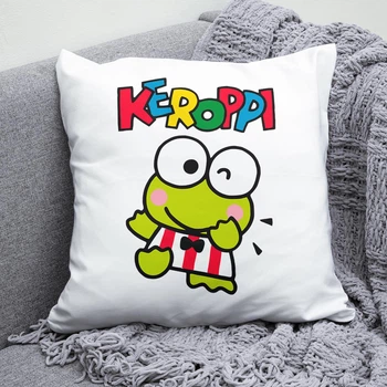 Плюшева подушка Keroppi Hello Kitty квадрат 35х35 см біла