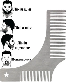 Расческа - гребень для моделирования бороды AVADONA металлическая