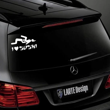 Наклейка на Автомобиль с Приколами I love SUSHI 23*14 см + Монтажная плёнка