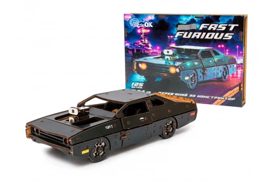 3D Пазл Из Дерева Механический PuzzleOK Fast & Furious Форсаж Чорная Машина 125 деталей