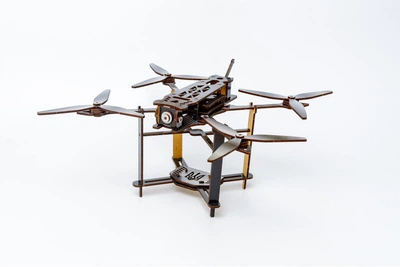 3D Пазл Из Дерева Механический PuzzleOK FPV Дрон 95 деталей