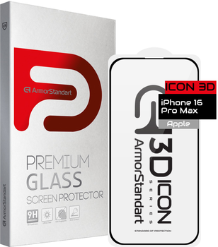Захисне скло ArmorStandart Icon 3D для Apple iPhone 16 Pro Max Black (ARM78030)
