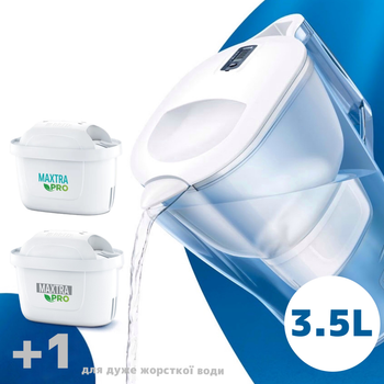 Фильтр для питьевой воды Brita Aluna XL 3,5 л Белый с картриджами Maxtra Pro 1 шт + Maxtra Pro Hard Water 1 шт