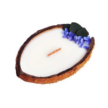 Ароматическая свеча из соевого воска с сухоцветом "Coconut" Spokiy SP2344, 100 г