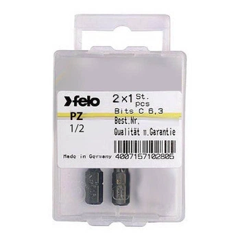 Бита Felo PZ1/PZ2х25 мм 1/4" С 6,3 ВОХ (2 шт) 02101236 (14223)