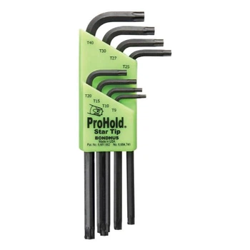Набір ключів Bondhus TORX ProHold 8 шт T9/T10/T15/T20/T25/T27/T30/T40 (15063)