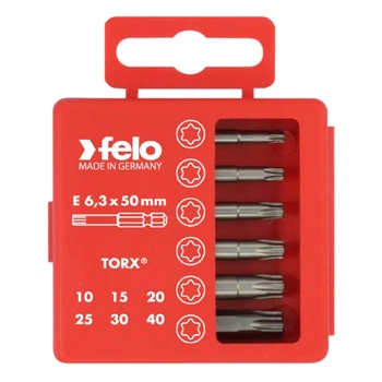 Набор бит Felo 50 мм TX10 /TX15 /TX20 /TX25 /TX30 /TX40 6 шт 03691516 (14465)