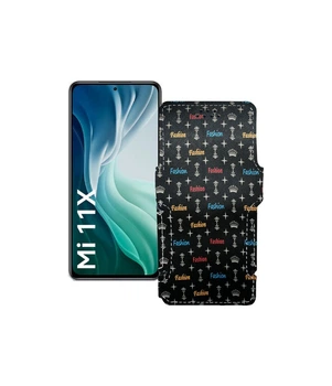 Чохол-книжка з екошкіри для телефону Xiaomi Mi 11x 2021 Фешн чорний