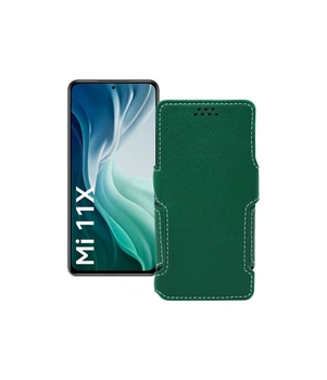 Чохол-книжка з екошкіри для телефону Xiaomi Mi 11x 2021 Темно-зелений