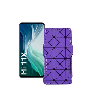Чохол-книжка з екошкіри для телефону Xiaomi Mi 11x 2021 Фіолетовий ромб