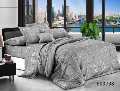 Комплект постільної білизни "Квадратики Grey" полуторний 600738-010