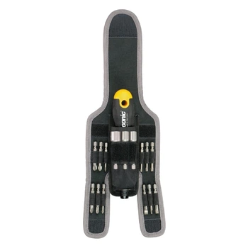 Набор Felo головок 8-13 мм и бит PH 1/2/3 PZ 1/2/3 TORX 15/20/25/30 SL 4х0,8/6,5х1,2 SW ERGONIC K в поясном чехле + универсальная ручка с карданом 16 шт 06071604 (14499)