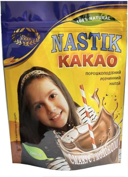 Какао-напій Nastik швидкорозчинний Favorite Foods 140 г 4820172250623