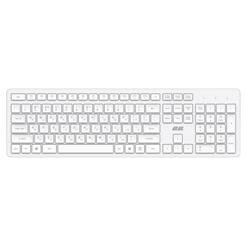 Клавіатура мембранна 2E KS260 106key, WL, EN/UK, білий