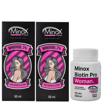 Набір для росту волосся Minox Basic Set лосьйон 2х50 мл, вітаміни 100 таблеток