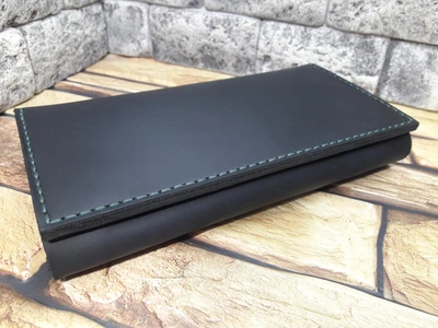 Кожаный вместительный кошелек на магнитах черный K60-0