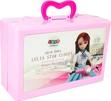 Lalka Leantoys Model z zestawem ubrań w walizce 28 cm (1818912165422)