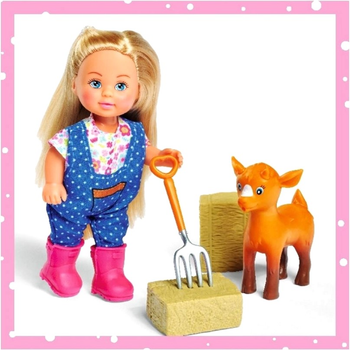 Mini-lalka Simba Evi Farmerka z traktorem 12 cm (4052351030539)