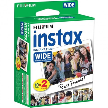 Фотобумага орининальная для камеры Fujifilm Instax Wide Color film 20 листов (2 картриджа) для Wide 200, 210, 300, 400, wide Evo, Link printer, Япония