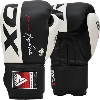 Боксерські рукавиці RDX F4 Boxing Sparring Gloves Hook & Loop WHITE/BLACK 12 унцій