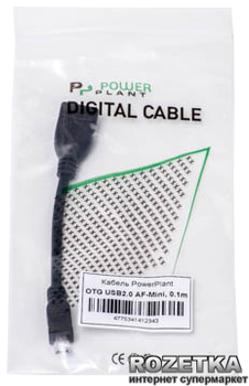 Кабель PowerPlant OTG USB 2.0 AF - Mini 0.1 м (KD00AS1234)