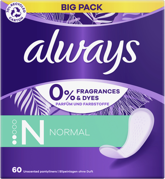 Ежедневные прокладки Always Daily Fresh Normal Без запаха, 60 шт