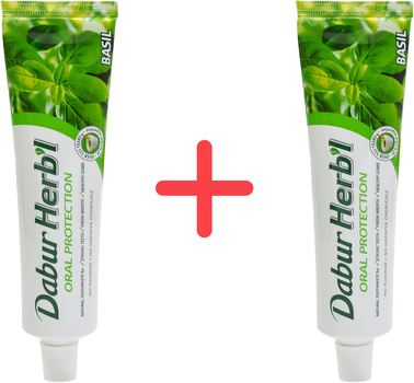 Упаковка зубной пасты Dabur Herb'l Базилик 150 г х 2 шт (6291069707168)