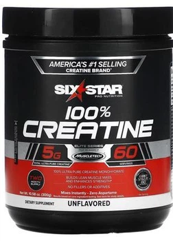 Креатин моногидрат Six Star Pro Nutrition 100% Creatine Monohydrate Без вкуса 300 грамм