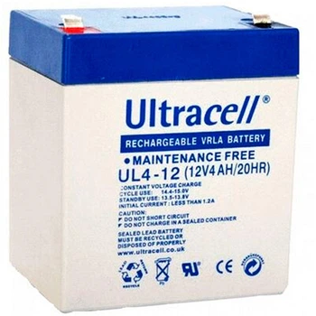 Аккумуляторная батарея Ultracell UL4-12 AGM 12V 4Ah White (YT37635)