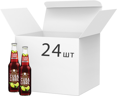 Упаковка слабоалкогольного газованого коктейлю A. Le Coq Cuba Libre 4.7% 0.33 л х 24 шт. (4740098090625)