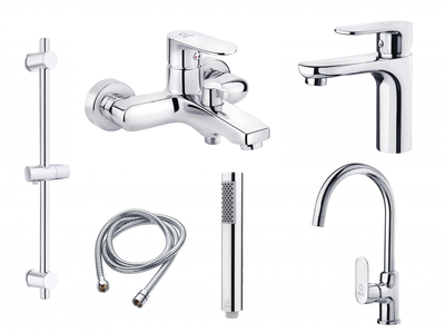 Набор смесителей PERLA ELIS (PSH504-С+PSH503+PSH502+PSF1005+PSF2002+PSS1850) 105040-C