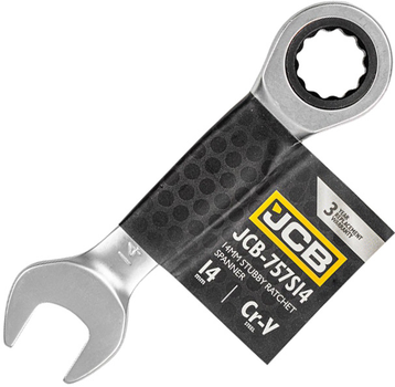 Ключ комбінований короткий з тріскачкою JCB JCB-757S14 14 мм (5056485705560)