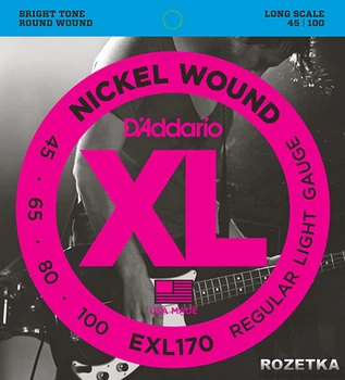 Струны для бас-гитар D'Addario EXL170 Nickel Bass XL Medium 4-String (45-100)