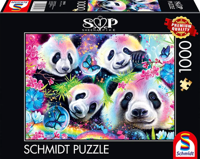 Puzzle Schmidt Sheena Pike Pandy i kwiaty 69.3 x 49.3 cm 1000 elementów (4001504585167)