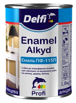Эмаль алкидная DELFI ПФ-115П вишневый 2,8 кг