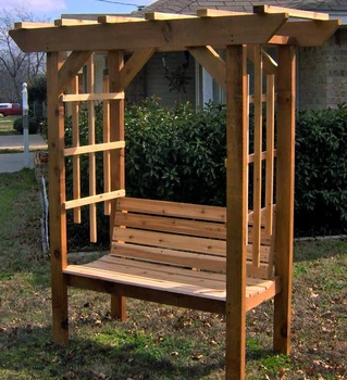 Пергола со скамейкой из дерева Жакмель сиена (ПЕМ-002805)