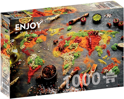 Puzzle Enjoy Mapa świata w przyprawach 68 x 48 cm 1000 elementów (5949194014613)